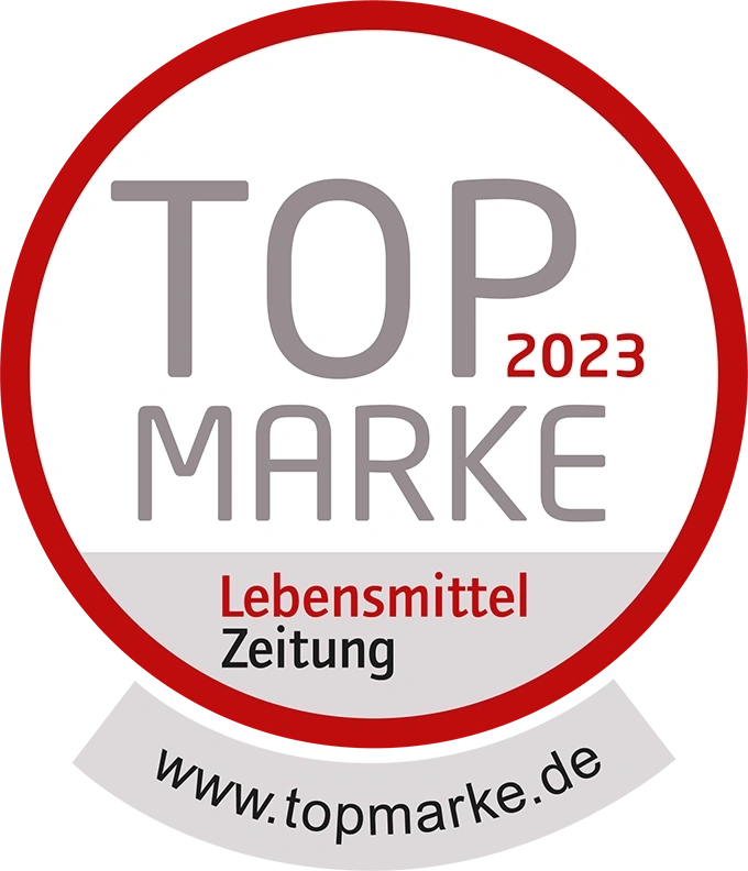 Auszeichnung "Top Marke" 2023 von Lebensmittel Zeitung mit Webseite.