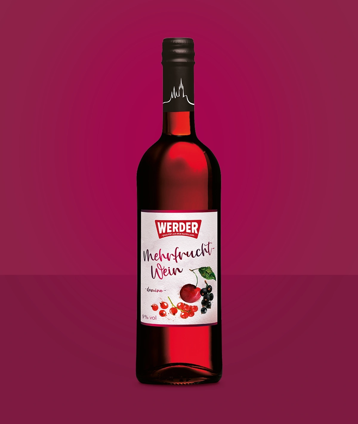 Flasche Werder Mehrfruchtwein mit Früchten und 9% vol