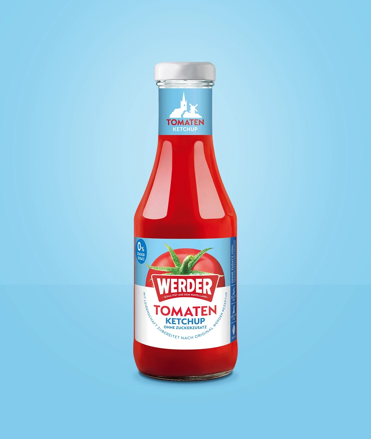 Flasche Werder Tomaten Ketchup mit Aufdruck "Tomaten Ketchup"