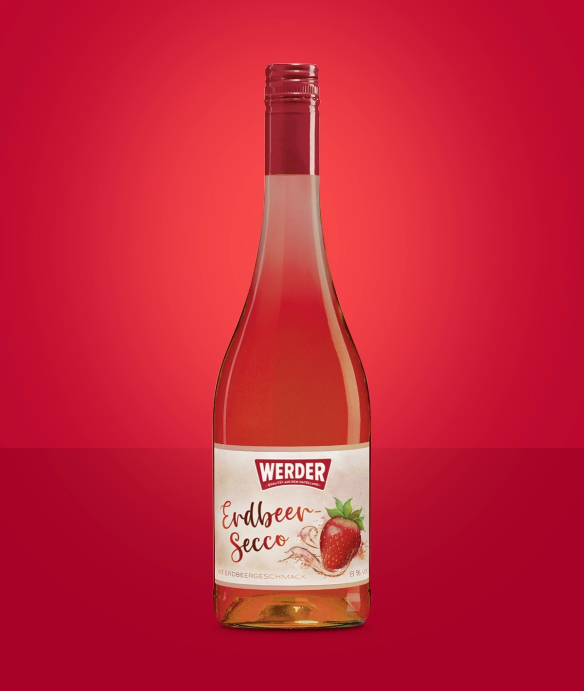 Flasche Erdbeer-Secco mit Erdbeergeschmack